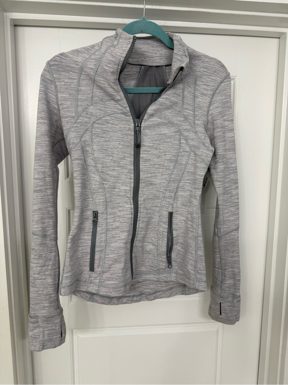 lululemon athletica Light Gray Heather Zip-Up Bomber Jacket